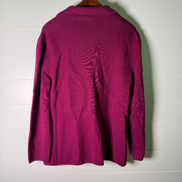 Talbots Plus Fuscia Button Front Sweater Cardigan Blazer Jacketin Size 2x - Picture 4 of 7